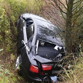 2009 Audi A6 driver lost control and slipped off the hill