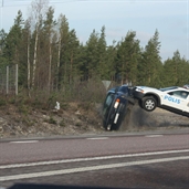 Police flips Audi A6 down after the Audi Driver refused to stop