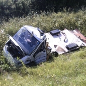 RV driver lost control and rolled over