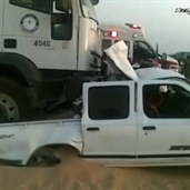 18 Wheeler crashed into a pickup truck in saudi arabia