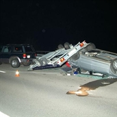 Trailer rolled over