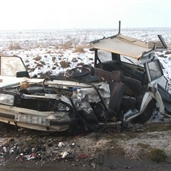 Head on accident between lada and suzuki