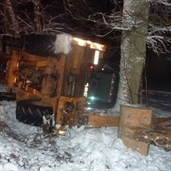 Loader rolled over