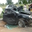 Crushed Toyota Corolla Car Accident With Indian Lorry Truck