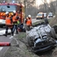 The Peugeot  driver didnt slow down on the u-turn