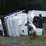 A truck loaded with fish rolled over in germany